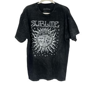 Officially Licensed Sublime Classic Sun T-Shirt Black Acid Wash XLG NWOT